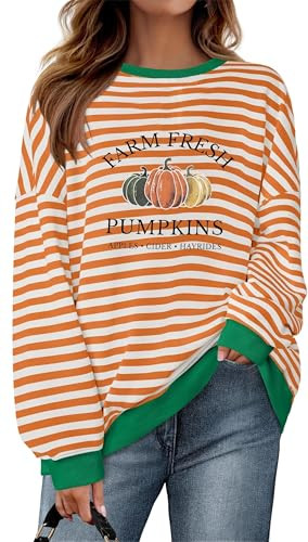VILOVE Farm Fresh Pumpkin Sweatshirt Women Fall Sweatshirt Pumpkin Graphic Hoodie Happy Fall Yall Long Sleeve Tops | Amazon (US)
