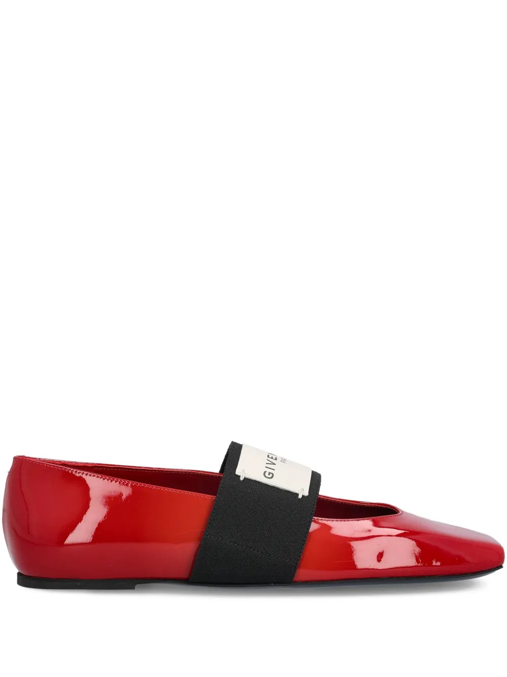Givenchy logo-strap ballet flats - Red | Farfetch Global