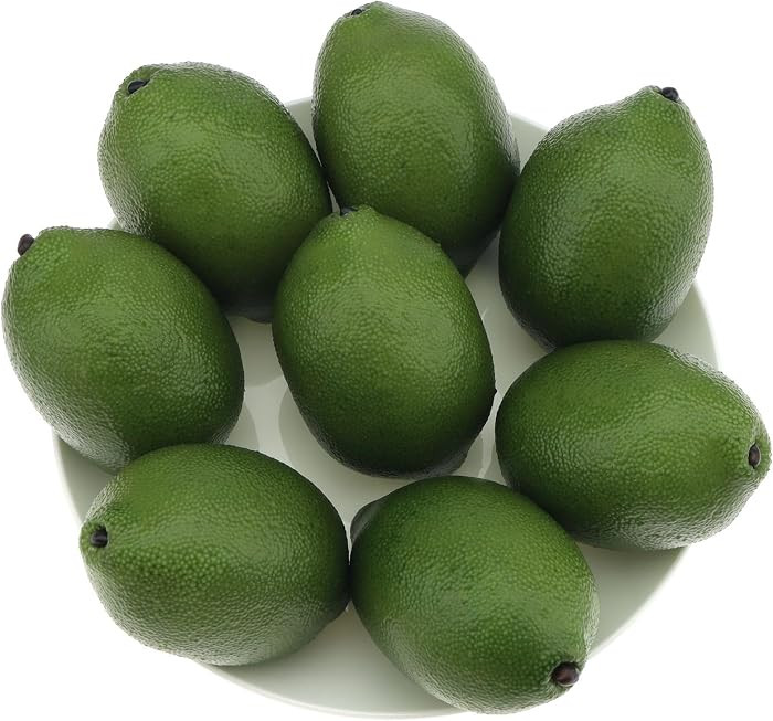 Gresorth 8pcs Artificial Lifelike Simulation Green Lemon Decoration Fake Fruit House Kitchen Party Decorative Props | Amazon (US)