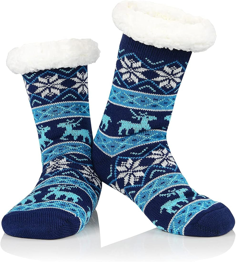 Century Star Anti Slip Slipper Socks With Grip For Christmas Winter Cozy Socks Fuzzy Socks Women ... | Amazon (US)