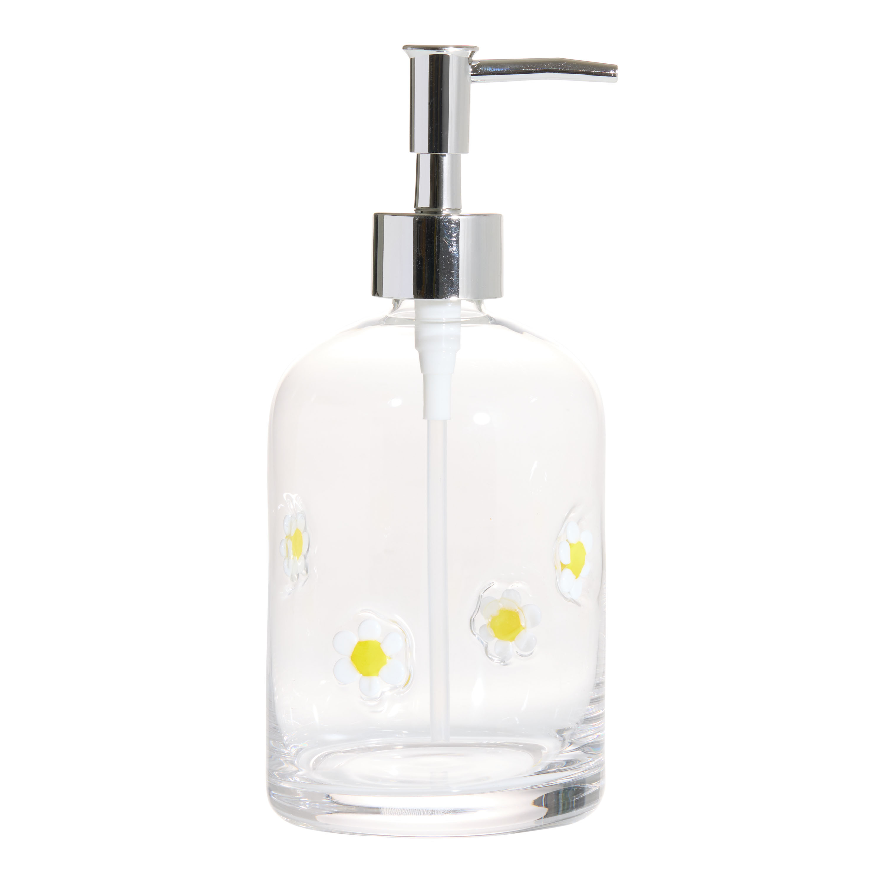 Charm Daisy Inlay Glass Liquid Soap Dispenser | World Market