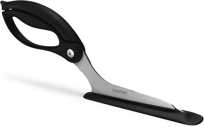Dreamfarm Scizza 2-In-1 Easy Ergonomic Pizza Scissors with Stainless Steel Pizza Cutter Blades & Non-Stick Slice Server - Black | Amazon (US)