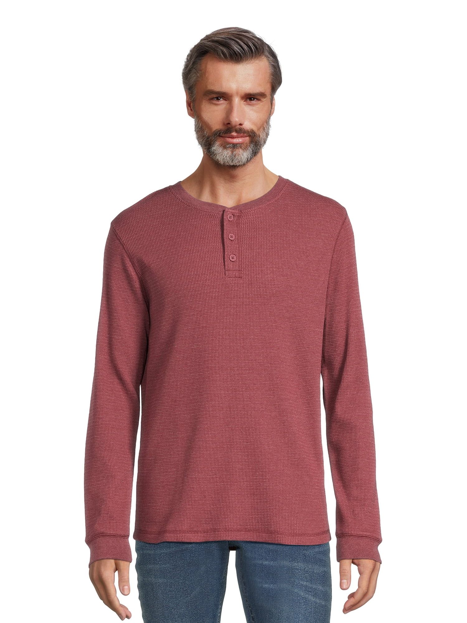 George Men's Thermal Henley Shirt with Long Sleeves, Sizes XS-5XL | Walmart (US)