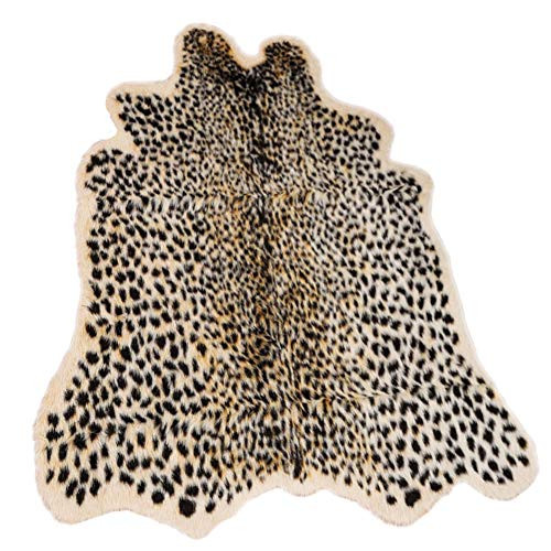 Leopard Print Rug, Faux Cowhide Cheetah Skin Rug Animal Printed Area Rug Carpet for Home Office, Livingroom, Bedroom | Amazon (US)