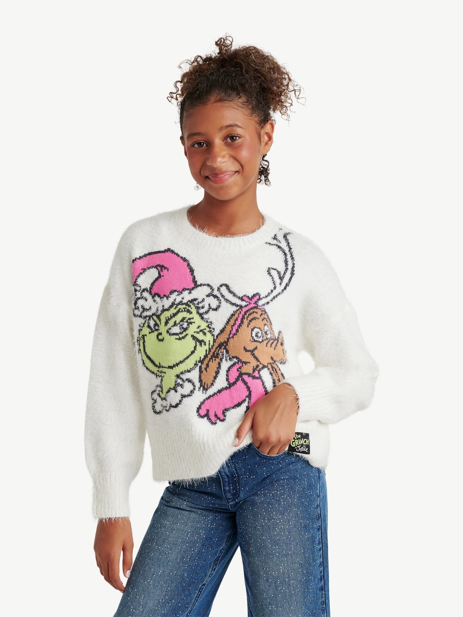 Justice Girls Grinch Sweater, Sizes Xs-Xlp | Walmart (US)