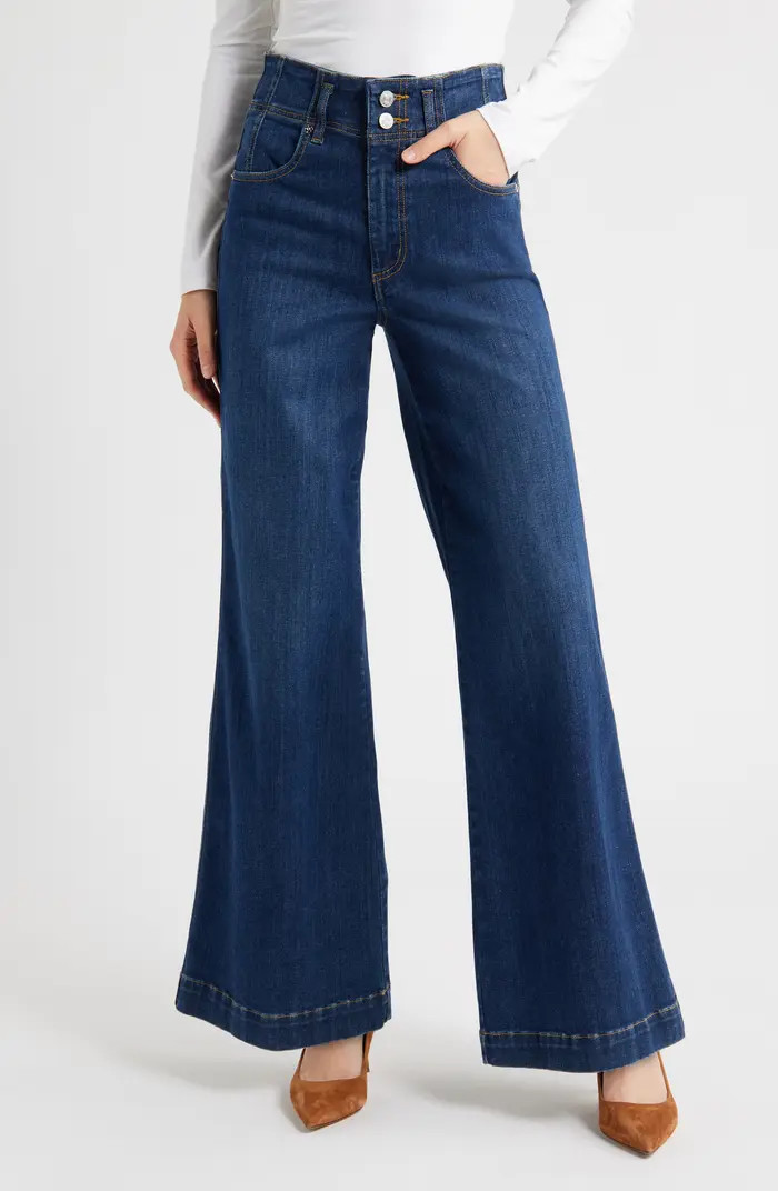 FRAME The Seamed High Waist Wide Leg Trouser Jeans | Nordstrom | Nordstrom