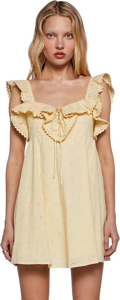 Dolls Kill Sunset Stroll Babydoll Dress by Sugar Thrillz – Eyelet Lace Dress with Ruffles & Lac... | Amazon (US)