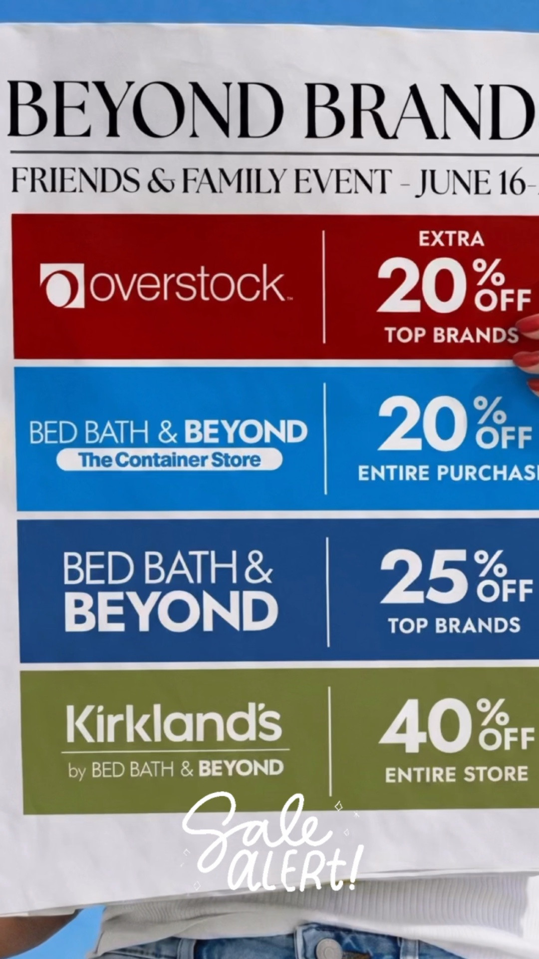 @BedBathandBeyond, @TheContainerStore, @Overstock, and @Kirklands are having a Friends & Family Event that ends today, June 22nd so whether you want to organize your home with one of these back of the door organizers from The Container Store that I LOVE, or refresh a room with furniture, lighting, or decor from top brands like this ceiling fan from Hunter, now’s the time to do it while saving big! Check out my links to all of my sale favorites to shop online or shop in person at Bed Bath & Beyond + The Container Store or Kirklands. 🙌🏻#ad #bedbathandbeyond #thecontainerstore #overstock #kirklands

#LTKHome #LTKSaleAlert