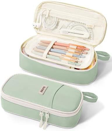 SUNEE Cute Pencil Case, Aesthetic Pen Pouch, Colored Large Pencil Bag with Zipper, Kawaii Station... | Amazon (US)