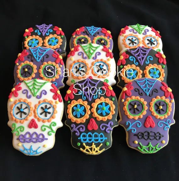 Day of the Dead Sugar Skull Cookies dia De Los Muertos | Etsy | Etsy (US)