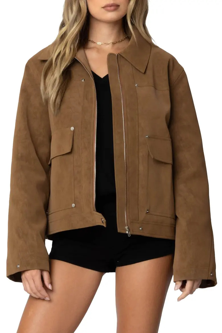 Annabelle Oversize Faux Suede Jacket (Women) | Nordstrom | Nordstrom