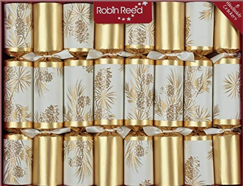 Robin Reed 8 x 10 (inch) Handmade English Christmas Party Favors Gold Glitter pinecones | Amazon (US)