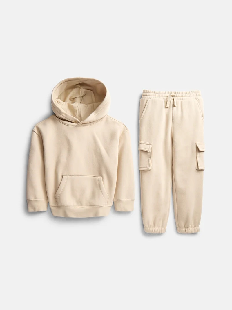 Wonder Nation Toddler Boys Fleece Hoodie and Cargo Pants Set, 2 Piece, Sizes 12M-5T | Walmart (US)