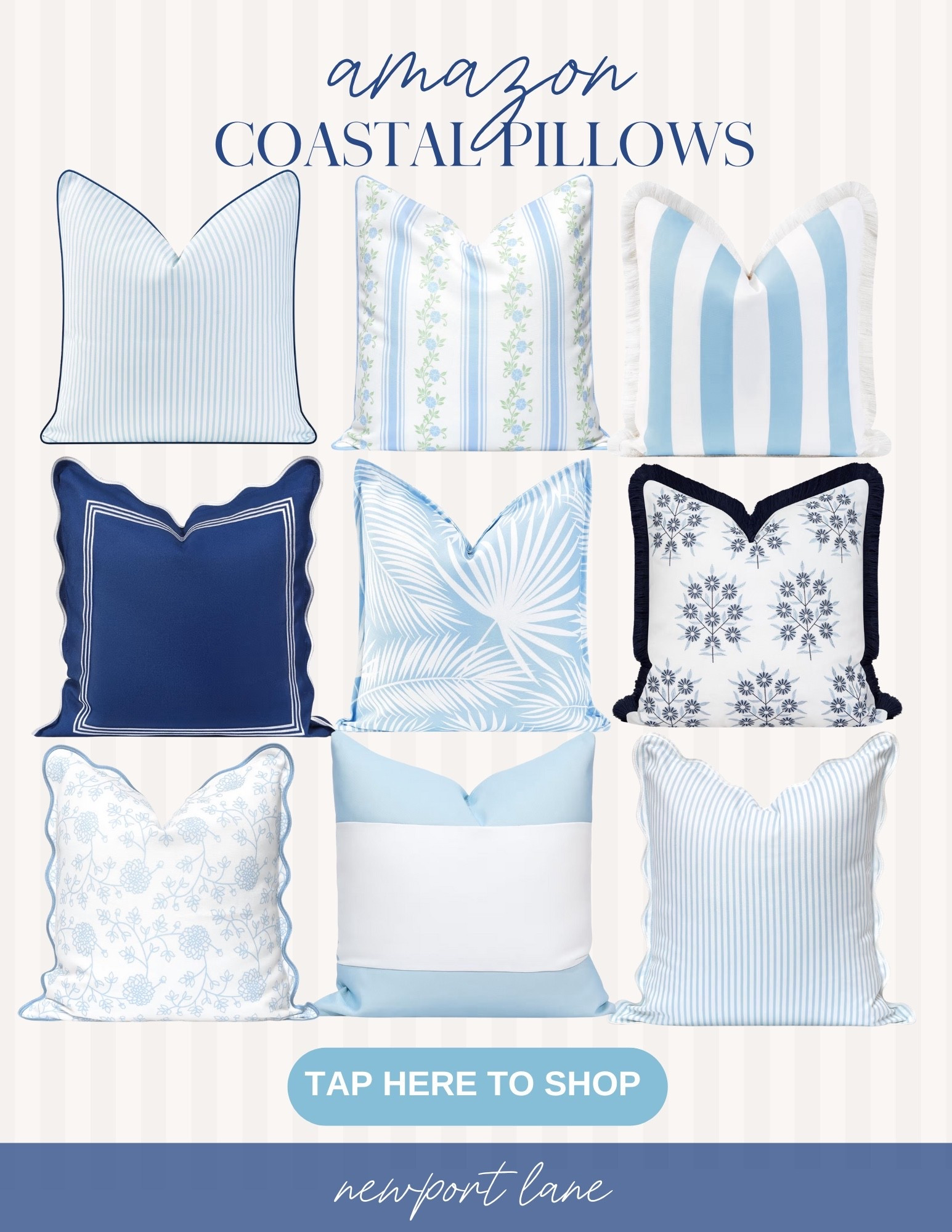 Need a quick and easy home decor refresh? These Amazon coastal pillows will surely add a pop of color and coziness to your space in no time.

living room styling, bedroom essentials, reading nook must have, throw pillows, blue and white, pillow love, cushions, affordable decor, coastal grandmother core

#LTKSeasonal #LTKFindsUnder50 #LTKHome