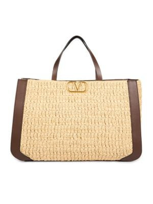 Valentino Garavani Woven Raffia Tote on SALE | Saks OFF 5TH | Saks Fifth Avenue OFF 5TH