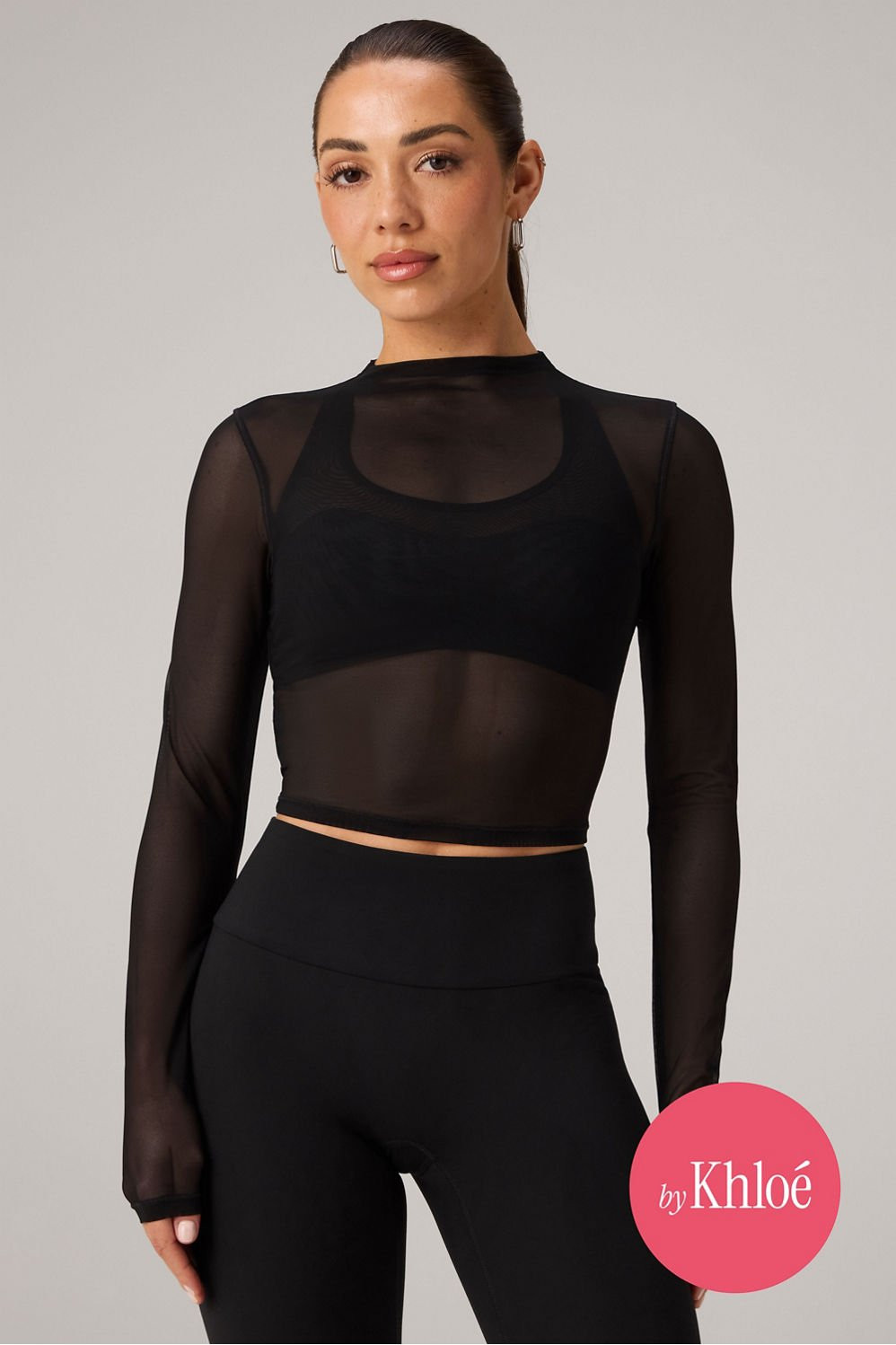 Mesh Long-Sleeve Crop Top | Fabletics