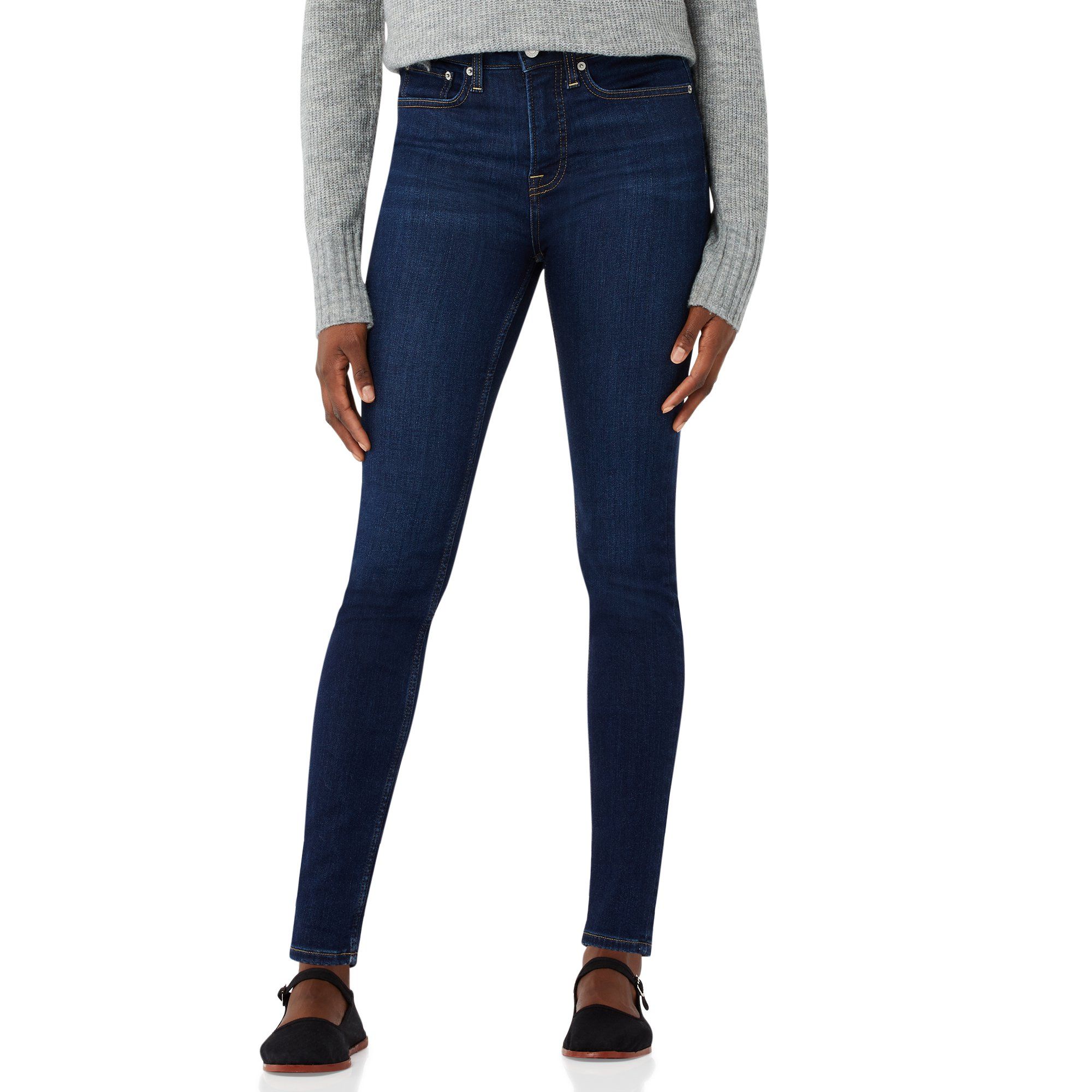 Free Assembly Women’s Essential Cozy Skinny High-Rise Jeans | Walmart (US)