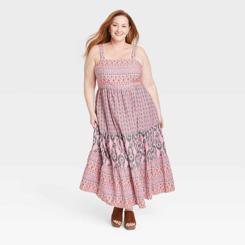 Women's Plus Size Sleeveless A-Line Dress - Knox Rose™ Pink Floral XXL | Target