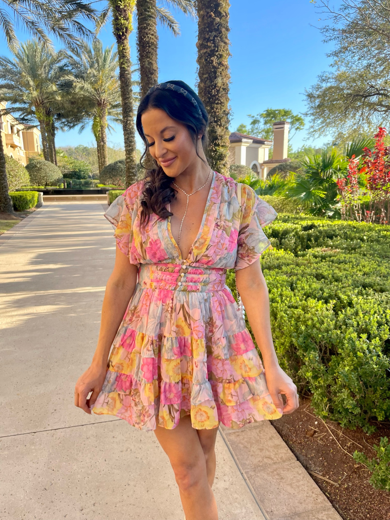 Spring mini dress 
Gucci headband 


#LTKunder100