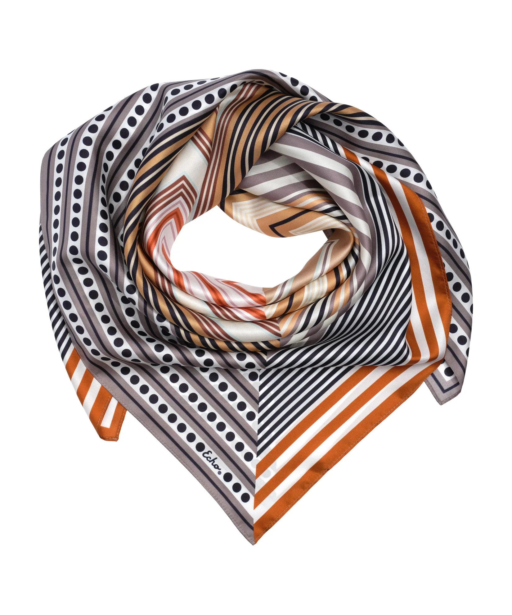 Stripe Vortex 35" Silk Square Scarf | Echo New York