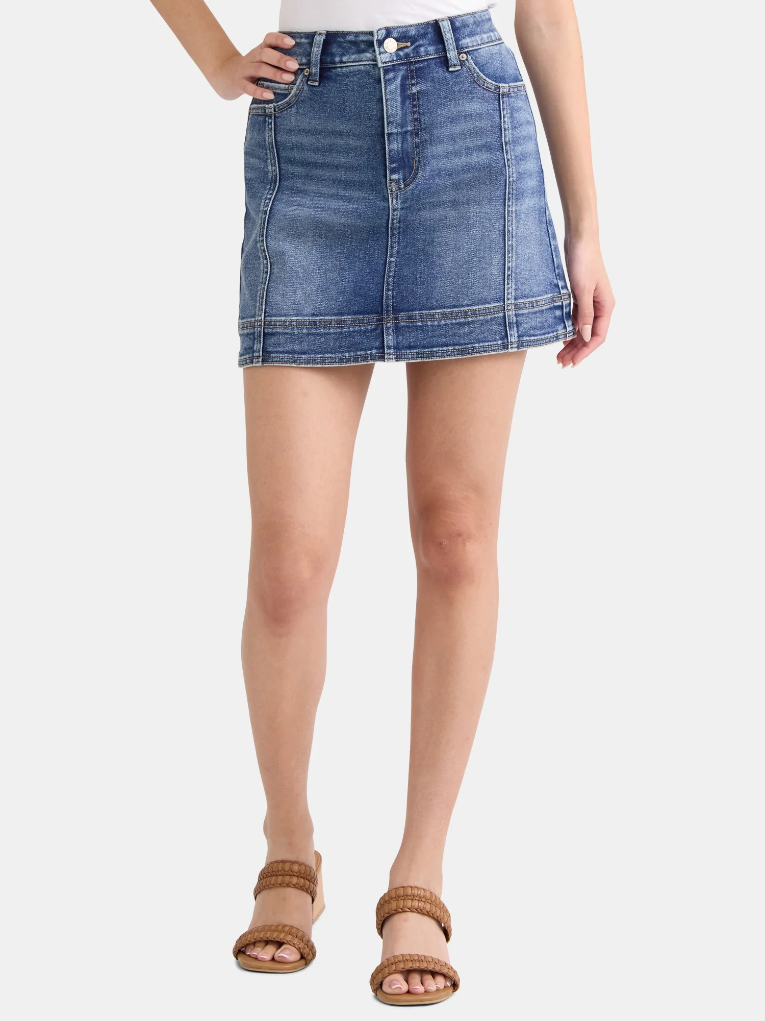 Time and Tru Women's Denim Mini Skirt, Sizes 2-20 | Walmart (US)