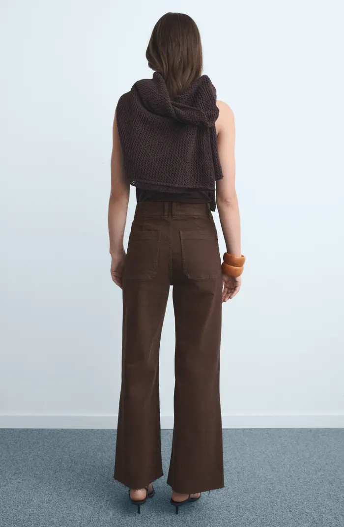 MANGO Catherin Frayed High Waist Wide Leg Culotte Jeans | Nordstrom | Nordstrom