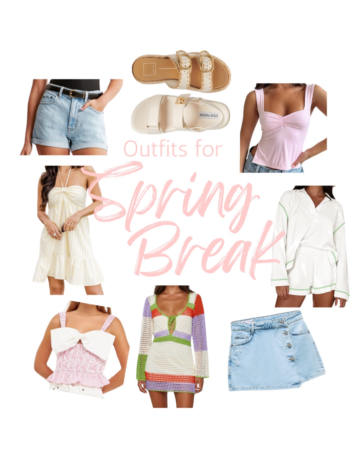 Vacation Outfits, spring break outfits, springbreak outfits, beach outfits, denim shorts, tank tops, summer outfits, sandals, sundress, bathing suit cover up, two piece sets, lounge wear, summer lounge wear, summer vacation outfits 

#LTKSeasonal #LTKstyletip