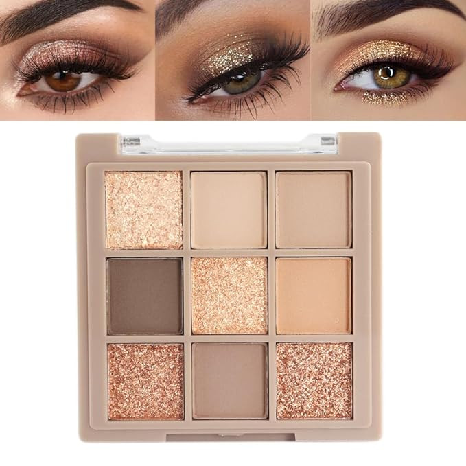 Matte Shimmer Nude Brown Eye Shadow Palette Makeup,Eyeshadow Long Lasting Waterproof Cruelty-Free... | Amazon (US)