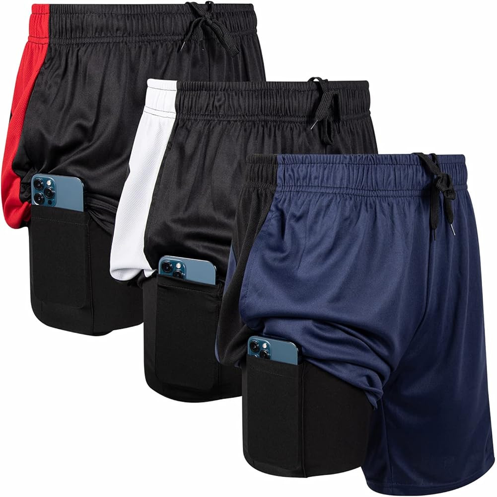 Ultra Performance 3 Pack Mens 2 in 1 Athletic Running Shorts 7 inch Inseam Workout Gym Compressio... | Amazon (US)