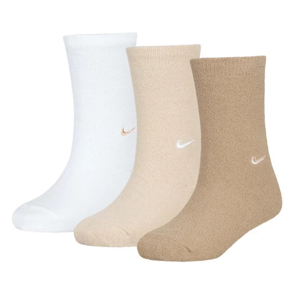 Girls' Nike Super Soft Cozy Crew Socks 4/5 Sail 3 Pack | Scheels Sports