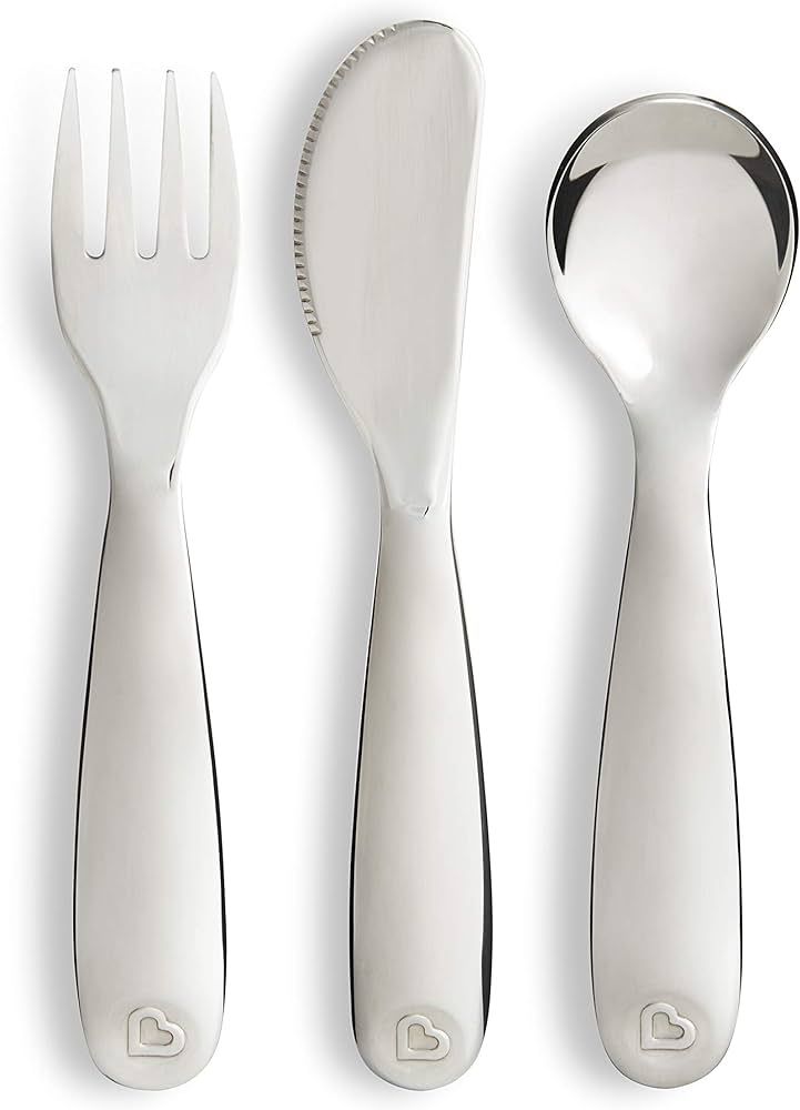 Munchkin® Polish™ Stainless Steel Toddler Fork, Knife and Spoon Utensil Set, 3 Piece | Amazon (US)