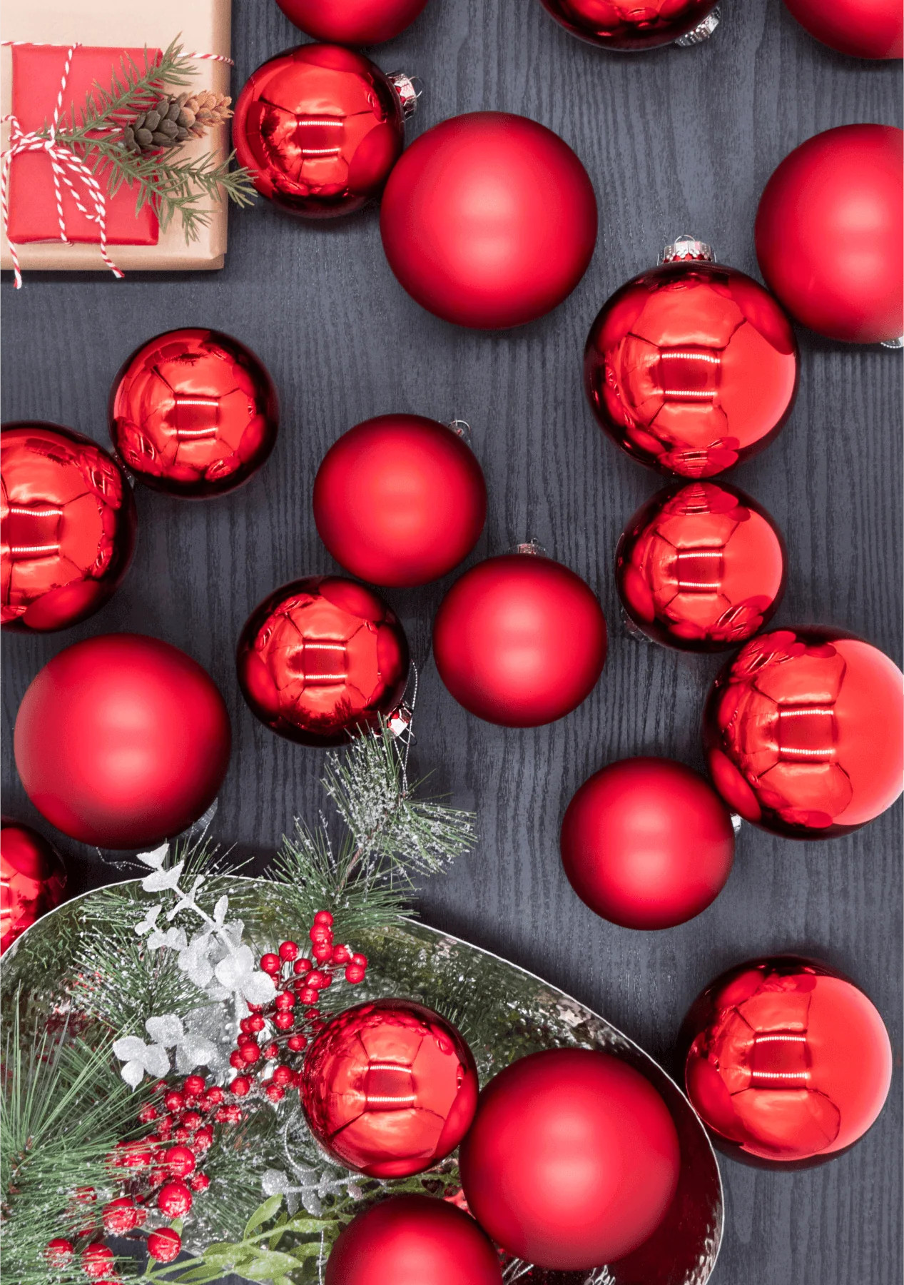 Red Essential Glass Ornaments (24 Pack) | King of Christmas