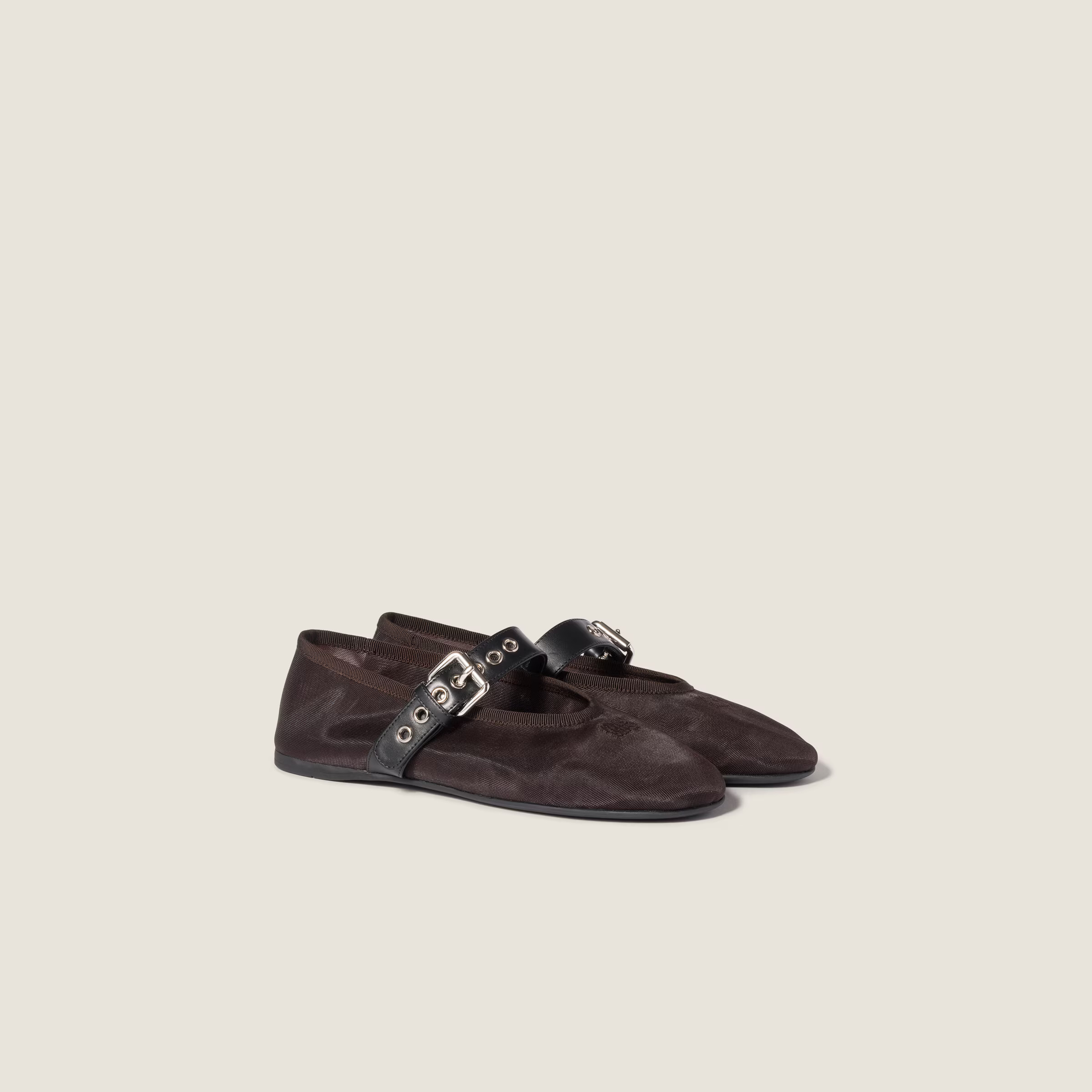 Mesh fabric ballerinas | Miu Miu US