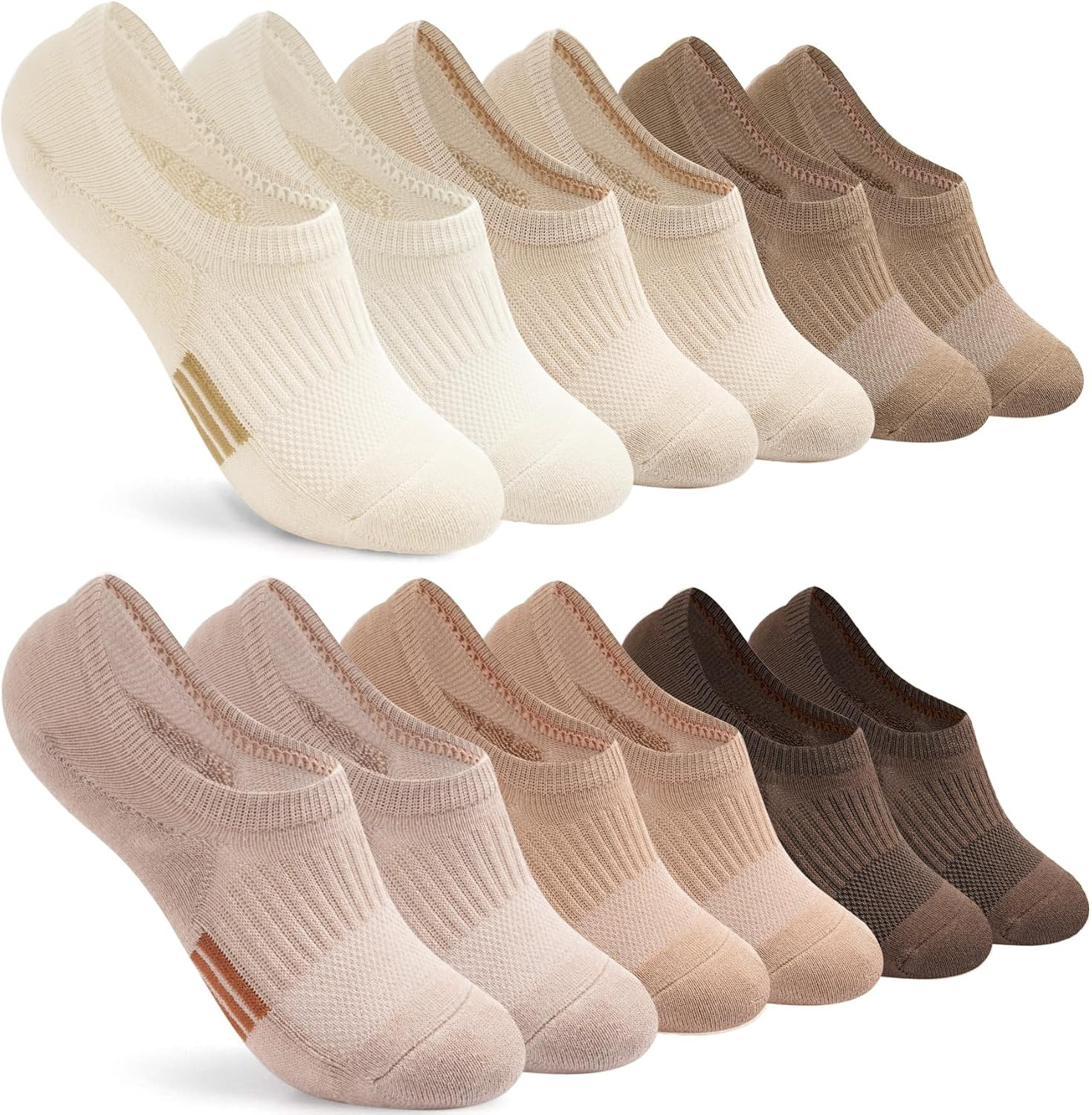 Toes Home No Show Socks Womens, Invisible Cushioned Low Cotton 4-8 Pairs | Amazon (US)