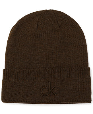 Calvin Klein Men's Embossed Logo Cuff Hat - Macy's | Macy's