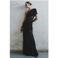 Dallas One Shoulder Mesh Maxi Dress / Black | MESHKI | XXL | MESHKI US
