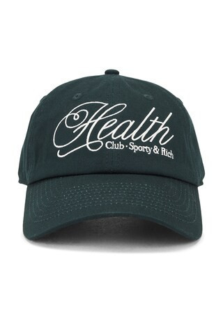 Sporty & Rich Health Script Hat in Forest - Dark Green. Size all. | FWRD 