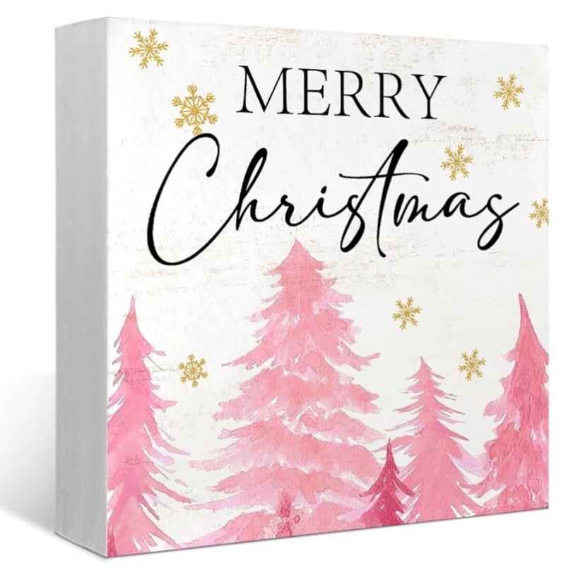 Merry Christmas 5x5 sign 🪧🩷❄️✨

#LTKSeasonal #LTKHome #LTKHoliday
