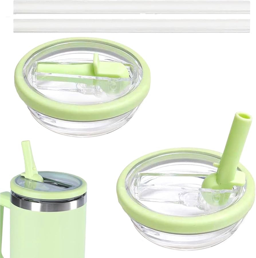40 OZ Tumbler Flip Straw Lid Replacement Fit for Stanley Quencher Tumbler, 2 PCS Spill Proof and ... | Amazon (US)