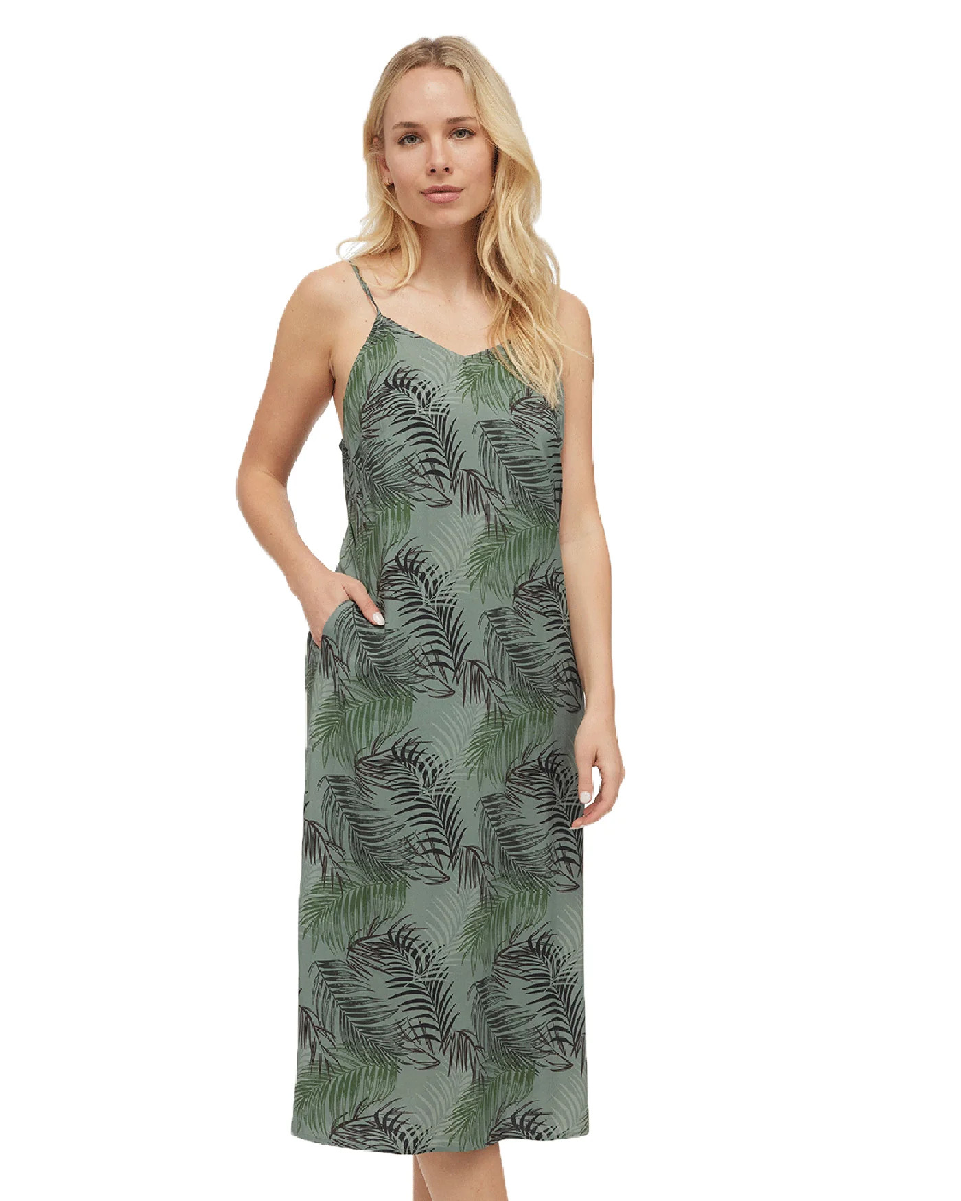 IRVINE PALM PRINT MIDI SLIP DRESS | Flag & Anthem