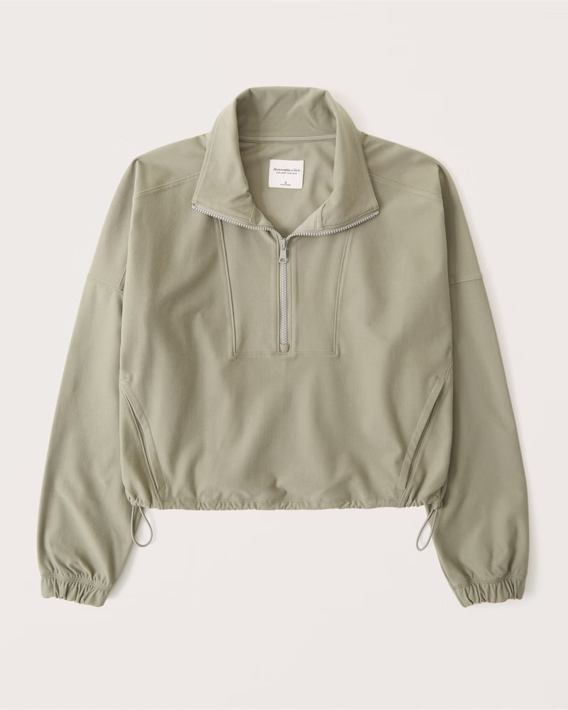 Cinched Contour Half-Zip Sweatshirt | Abercrombie & Fitch (US)