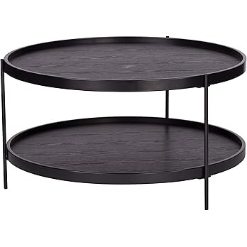 SEI Furniture Verlington Coffee Table, 33.25 in x 33.25 in x 18 in, Black | Amazon (US)