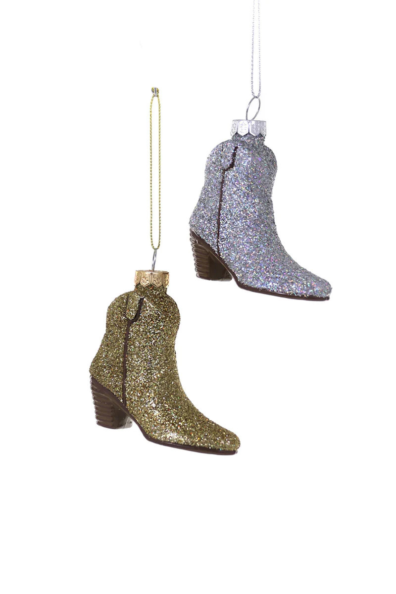 Glitter Boots Ornament Set of 2 | Burke Decor