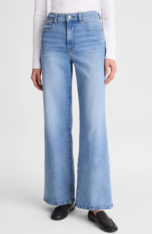 Madewell The High Waist Wide Leg Jeans in Coastal Blue Wash at Nordstrom, Size 31 | Nordstrom