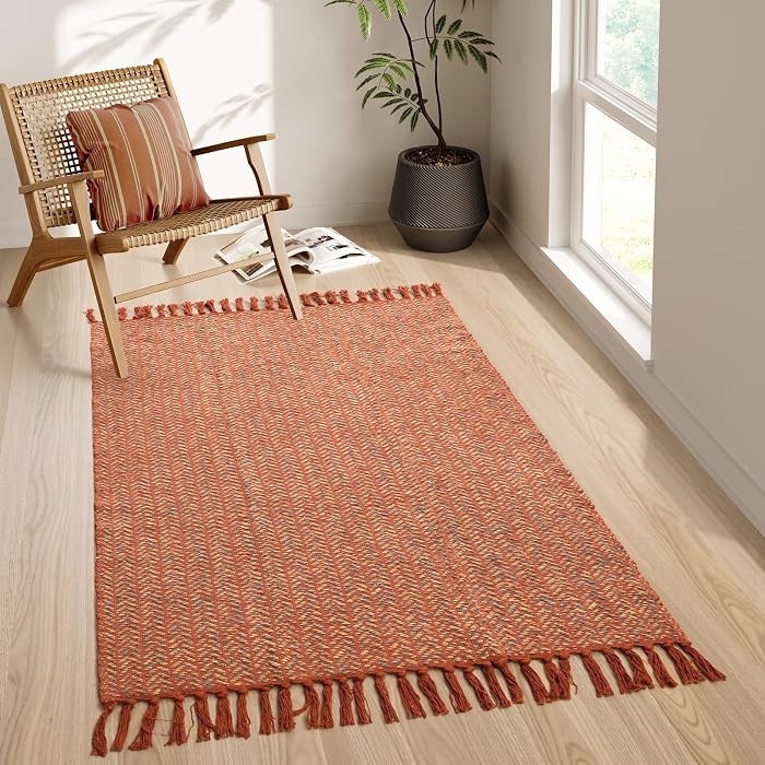 Lahome Boho Bathroom Rugs, 3x5 Fall Washable Area Rug for Kitchen Bedroom | Amazon (US)