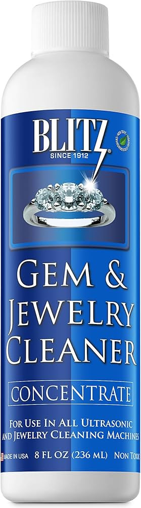 Blitz Gem & Jewelry Cleaner Liquid Concentrate for Gold, Silver, & Platinum Jewelry Cleans Non-Po... | Amazon (US)