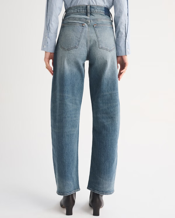 High Rise Barrel Jean | Abercrombie & Fitch (US)
