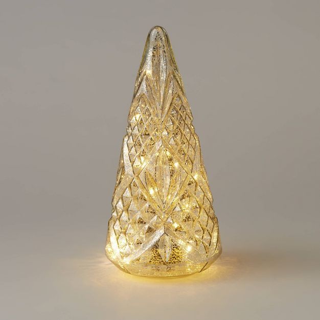 12.4" Pre-lit Glass Christmas Tree Silver - Wondershop™ | Target