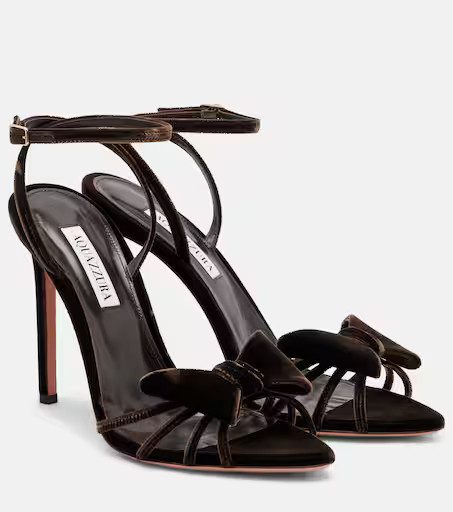 Black Tie 105 bow-detail velvet sandals | Mytheresa (US/CA)