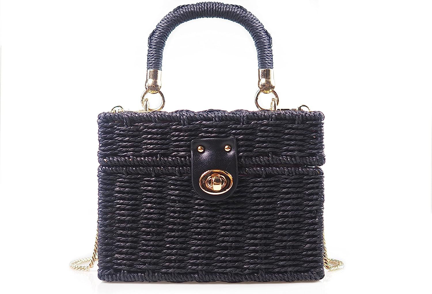 JIYALI Handwoven Rattan vintage purse Bag Natural Chic Casual Handbag Beach Sea tote Basket Straw... | Amazon (US)